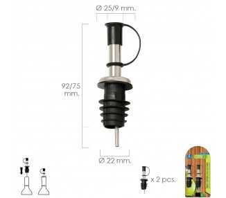 Tapon Vertedor Inoxidable Con Tapadera (2 Unidades)