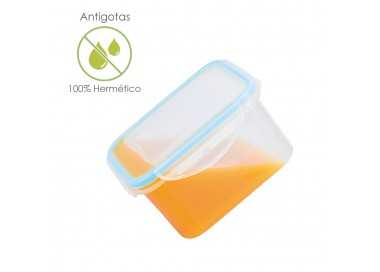 Vaso Recipiente Hermetico Medidor Plastico Redondo 600 ml. Ø 9x18.5 (Alt.) cm.