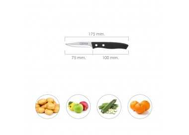 Cuchillo Aspen Mondador Hoja Acero Inoxidable 8 cm. Negro