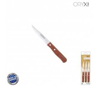 Cuchillo Montana Patatero Hoja Acero Inoxidable 9 cm. Mango madera (Blister 3 piezas)