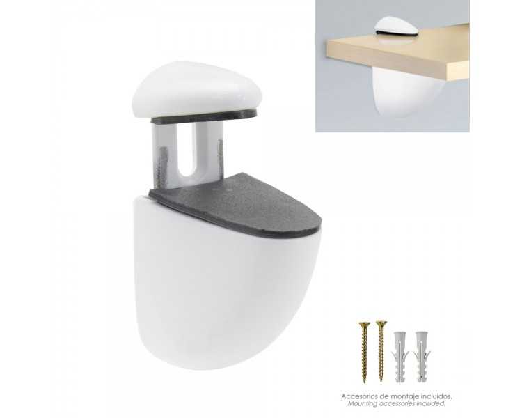 Soporte Pelicano Regulable Para Estante 1 / 20 mm. Blanco  (1 Pieza)