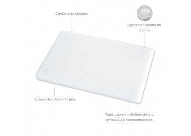 Tabla Cortar Polietileno 35x25x1,5 cm.  Color  Blanco