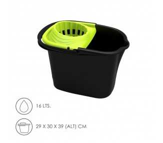 Cubo Fregona Con Escurridor Rectangular 16 Litros