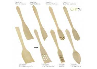 Pala Cocina Madera Con Ranuras Oryx 30 cm.