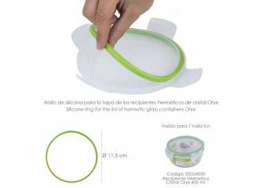 Anillo Silicona Para Recipiente Hermetico Cristal Redondo  400 ml.