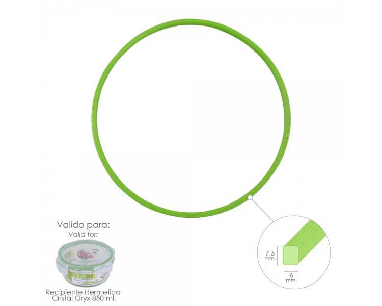 Anillo Silicona Para Recipiente Hermetico Cristal Redondo  850 ml.