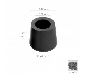 Taco Goma Andador Negro Ø 22mm Con Arandela Interior Bolsa 50 Unidades
