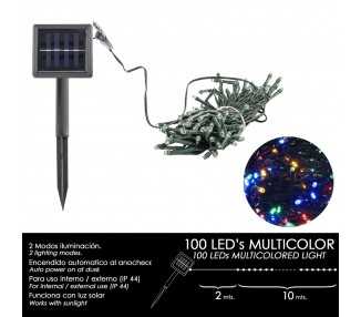 Luces Navidad Solar 100 Leds Multicolor Interior / Exterior (IP44)