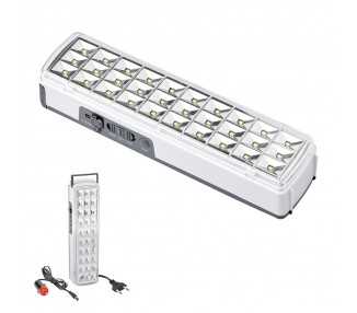 Linterna LED / Lampara De Emergencia Con enchufe / Recargable (1.200 mAh) 150 Lumenes Con Asa y Cargador De Coche