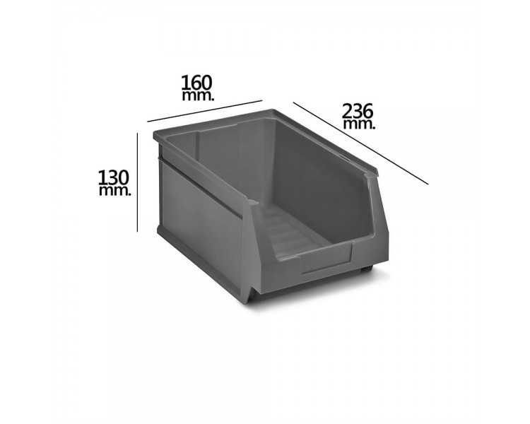 Gaveta Apilable Almacenamiento Gris Nº52 236x160x130 mm.   (2/6)