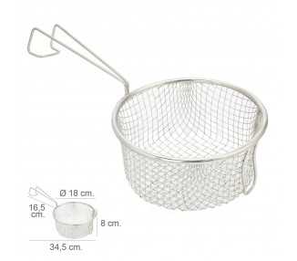 Cesta Freir Acero Inoxidable Con Mango Ø 18 cm.