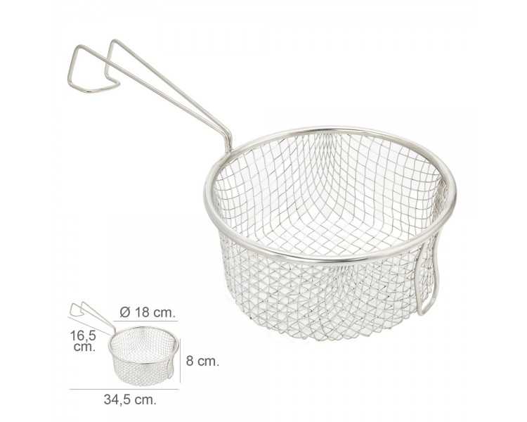 Cesta Freir Acero Inoxidable Con Mango Ø 18 cm.
