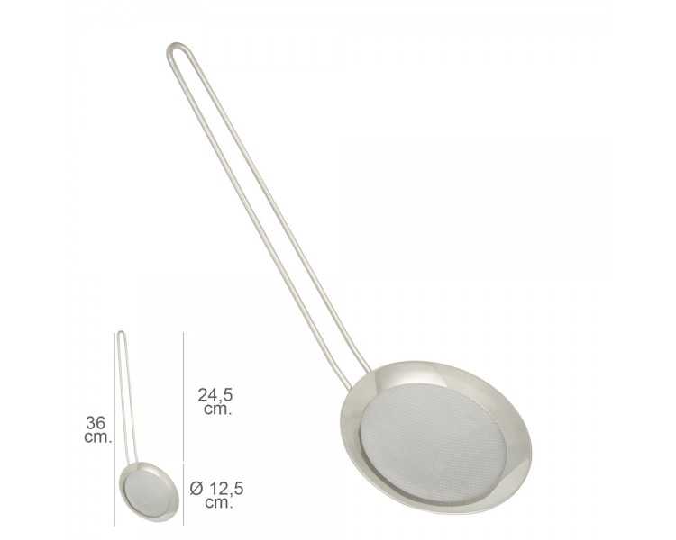 Espumadera Malla Acero inoxidable Ø 12,5 cm. Con Mango 24,5 cm.