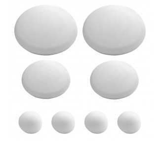 Topes Adhesivos para Paredes / Puertas / Ventanas / Mobiliario 2 x Ø 60 mm. / 2 x 40 mm. / 4 x 22 mm. (Blister 8 piezas)