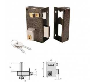 Cerradura Cvl 756A / 60 / Hierro Esmaltado Izquierda Cilindro 70 mm.