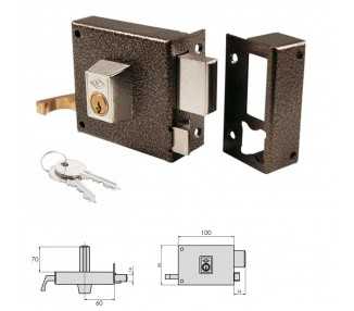 Cerradura CVL 7125AR / 100 / Hierro Esmaltado Derecha Cilindro Perfil