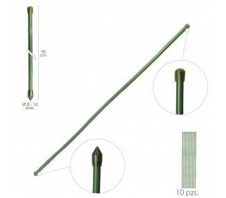 Tutor Varilla Bambú Plastificado Ø  8  - 10 mm. x  90 cm. (Paquete 10 Unidades)