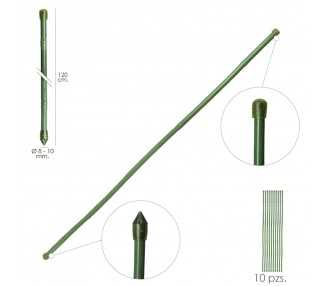Tutor Varilla Bambú Plastificado Ø  8  - 10 mm. x   120 cm. (Paquete 10 Unidades)