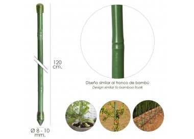 Tutor Varilla Bambú Plastificado Ø  8  - 10 mm. x   120 cm. (Paquete 10 Unidades)