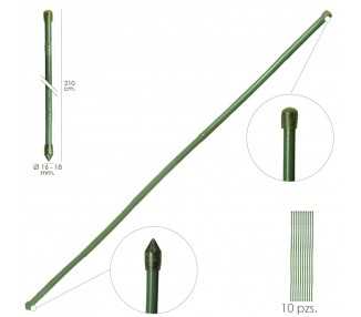 Tutor Varilla Bambú Plastificado Ø 16  - 18 mm. x   210 cm. (Paquete 10 Unidades)