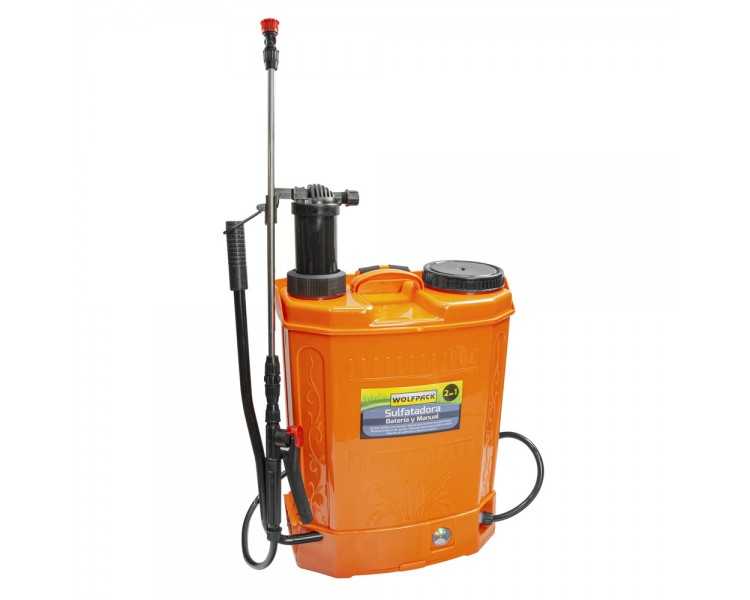 Sulfatadora Electrica A Bateria Doble Uso Bateria o Manual, Con Bateria Recargable 12 V / 8 Amperios