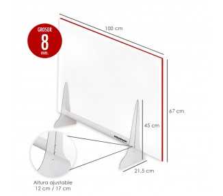 Mampara Protectora  Sobremesa  Metacrilato Trasnparente 8mm. 67x100cm