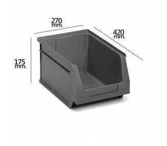 Gaveta Apilable Almacenamiento Gris Nº56 420x270x175 mm.        (4/6)