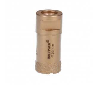 Corona Diamante Para Amoladora Ø 26 mm. Conexión Rosca M14. Corte Seco
