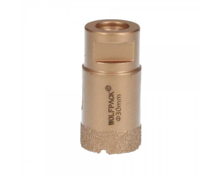 Corona Diamante Para Amoladora Ø 30 mm. Conexión Rosca M14. Corte Seco