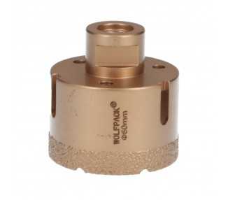Corona Diamante Para Amoladora Ø 60 mm. Conexión Rosca M14. Corte Seco