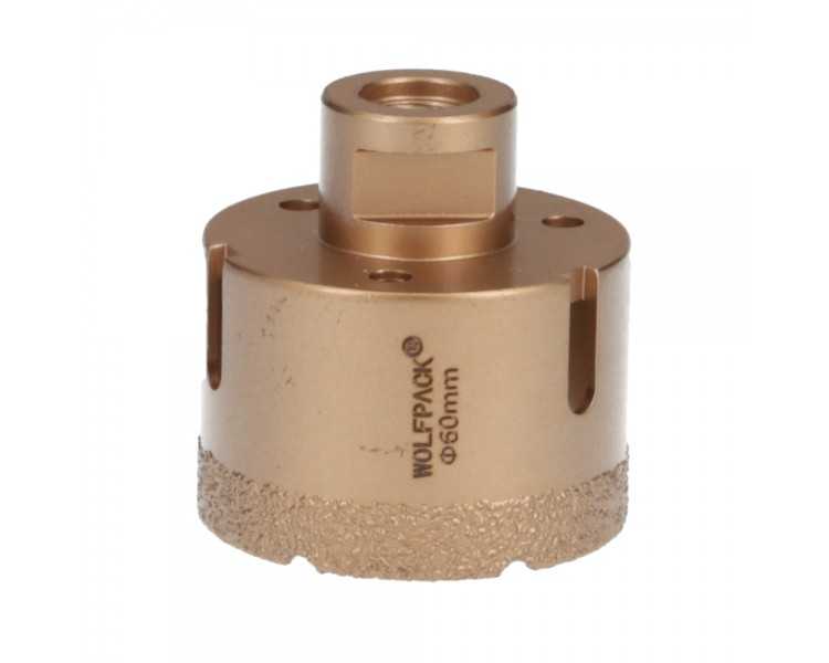 Corona Diamante Para Amoladora Ø 60 mm. Conexión Rosca M14. Corte Seco