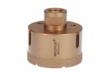 Corona Diamante Para Amoladora Ø 65 mm. Conexión Rosca M14. Corte Seco