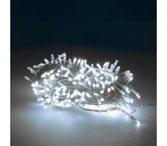 Guirnalda Luces Navidad 300 Leds Color Blanco Frio Luz Navidad Interiores y Exteriores Ip44. Cable Transparente.