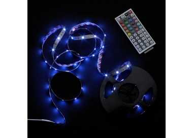 Tira Led Multicolor Rgb Con Mando Adhesiva Con 150 Leds 36 W 12 V. 850 Lumenes Luz Multicolor IP 20 5 Metros