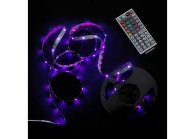 Tira Led Multicolor Rgb Con Mando Adhesiva Con 150 Leds 36 W 12 V. 850 Lumenes Luz Multicolor IP 20 5 Metros