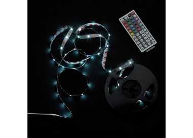 Tira Led Multicolor Rgb Con Mando Adhesiva Con 150 Leds 36 W 12 V. 850 Lumenes Luz Multicolor IP 20 5 Metros