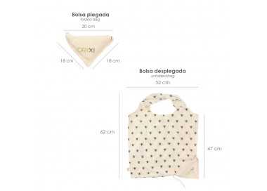 Bolsa Compra Algodon Organico 100% Plegable 52x47 cm.