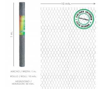 Enrejado Triple Torsion 50 / Ancho 100 cm. Rollo 10 Metros Uso Domestico