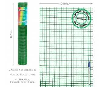Malla Electrosoldada Plastificada Corral 13x13 / Altura 60 cm. / Rollo 10 metros