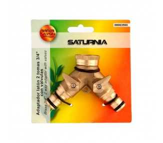 Adaptador Manguera Laton 2 tomas para Grifo 3/4"