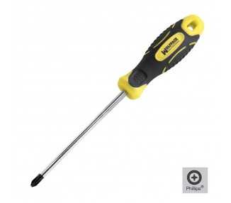 Destornillador Mango Bimaterial Phillips Nº 2 / 100 mm. Destornillador Plano, Cromo Vanadio,