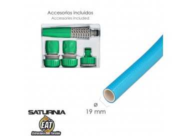 Manguera Tricotada No Torsion Blue Ø 19 mm. Rollo 25 metros. Con Accesorios,  Manguera Anti Torsion, Manguera Sin Dobleces,
