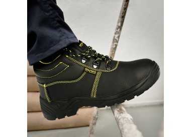 Botas Seguridad S3 Piel Negra Wolfpack  Nº 36 Vestuario Laboral,calzado Seguridad, Botas Trabajo. (Par)