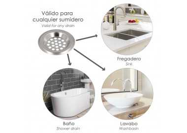 Filtro Cestillo Para Lavabo / Fregadero Inoxidable 6 cm.
