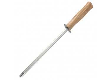 Chaira Afiladora Cocina 19 cm. Mango Madera. Chaira Afilador Cuchillos / Tijeras Manual