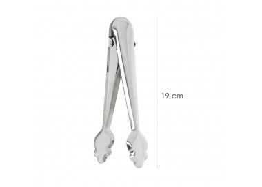 Pinzas Para Hielo de Acero Inoxidable Con Muelle de Apertura Automatica. Longitud 19 cm.