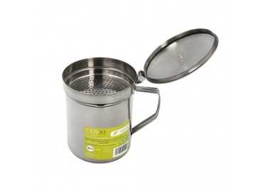 Grasera Acero Inoxidable Para Pescado Aceitera Aceite Usado 0,5 L. Con Colador y Tapa, Recipiente Reciclaje Aceite Usado Pescado