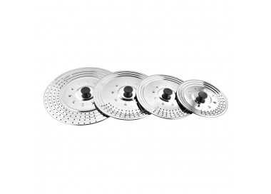 Tapadera Multiusos Acero Inoxidable Ø 21 cm. Uso Tapa Anti Salpicaduras y Escurridor. Tapadera Adpatable Diferentes Medidas