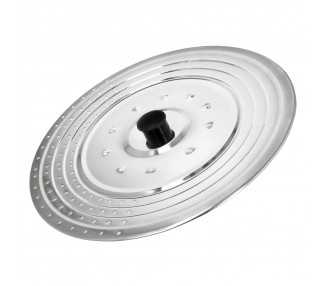 Tapadera Multiusos Acero Inoxidable Ø 32 cm. Uso Tapa Anti Salpicaduras y Escurridor. Tapadera Adpatable Diferentes Medidas