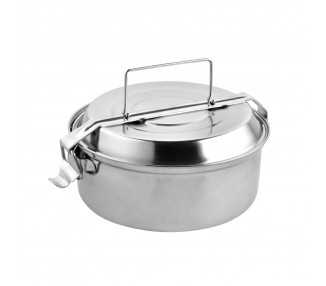 Fiambrera Metalica De Acero Inoxidable Con 2 Platos Ø 16 cm. Lunch Box, Fiambrera Metalica, Porta Alimentos Metalico,